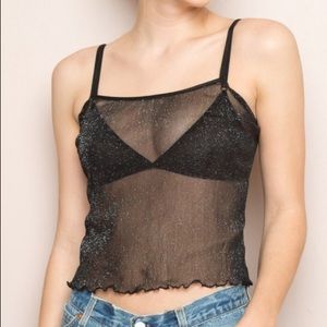 Sparkly sheer brandy tank!